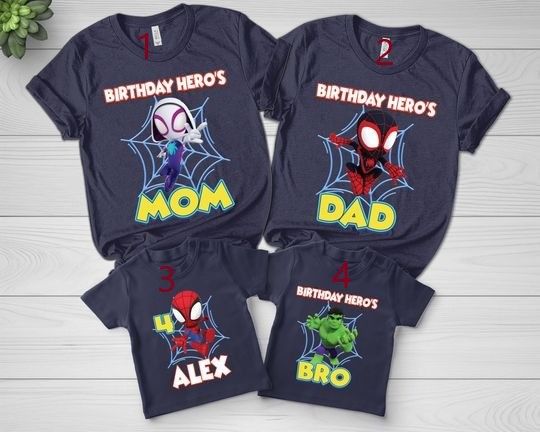 Spidey and His Amazing Friends Birthday Shirt, Boy's Spidey Birthday Tee, Matching Family Shirt, Movie Characters Shirt