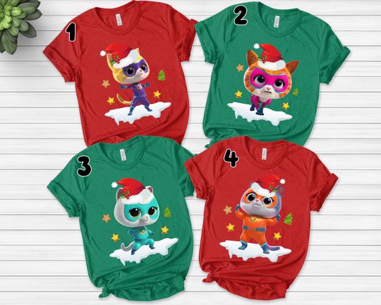 Disney Junior SuperKitties Characters Christmas T-Shirt, Disneyland Christmas Lights Shirt, Matching Family Shirt, Magic Kingdom