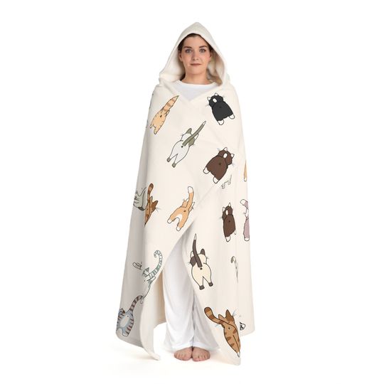Cat Butts Hooded Blanket For Adult and Kids | New year Gift | Christmas Gift | Birthday Gift