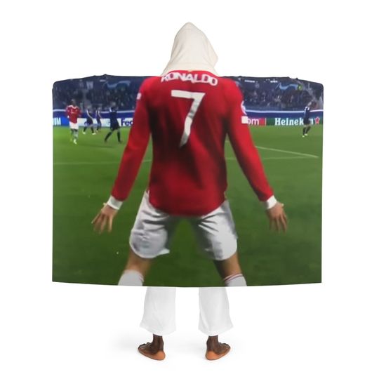 Cristiano Ronaldo Hooded Blanket For Adult and Kids | New year Gift | Christmas Gift | Birthday Gift