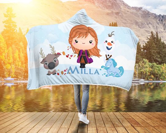 Personalized Ice princess Hooded Blanket For Adult and Kids | New year Gift | Christmas Gift | Birthday Gift