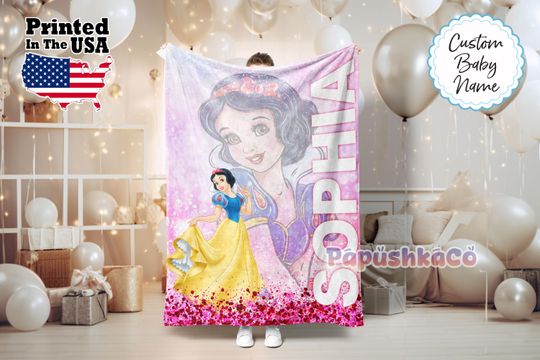 Personalized Princess Blanket, Princess Blanket, Custom Blanket, Adults blanket, Birthday Gifts, Custom Name Blanket, Monogram blanket