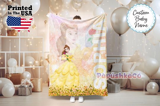 Personalized Princess Blanket, Princess Blanket, Custom Blanket, Adults blanket, Birthday Gifts, Custom Name Blanket, Monogram blanket