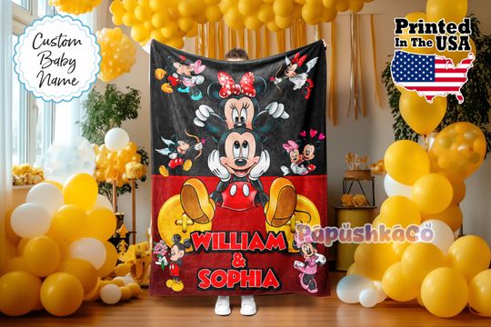 Custom Mouse Blanket, Mouse Blanket, Personalized Blanket, Adults blanket, Birthday Gifts, Custom Name Blanket, Monogram Blanket