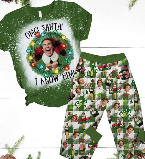 Elf Movie Pajamas Set, Buddy The Elf Shirt, Christmas Elf Pajamas Pants, Buddy Elf Holiday Pajamas, Elf Movie Halloween Pajamas