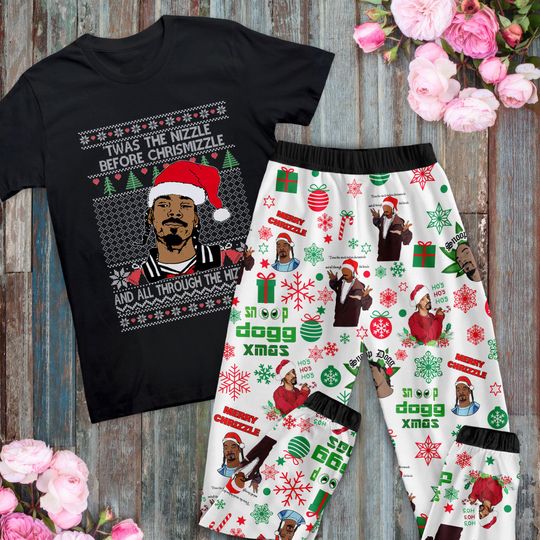Snoop Dogg Pajamas Set, Snoop Dogg Personalized Family Pajamas, Snoop Dogg Christmas Pajamas Set.
