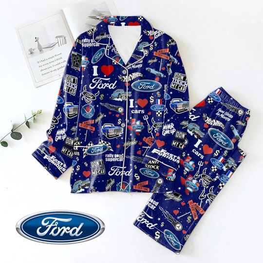 Ford Pajamas Set, Ford Shirt, Ford Pajamas, Ford Pajamas Pants, Ford Car Shirt, Ford Lover Gift, Pajamas For Party, Pajamas Family