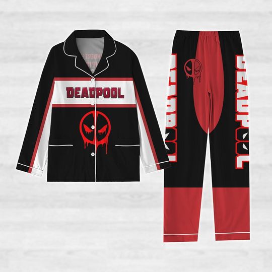 Deadpool Pajamas, Marvel Deadpool Pajamas Set, Superhero Deadpool Women Pajamas, Deadpool Lover Gift, Christmas Gift