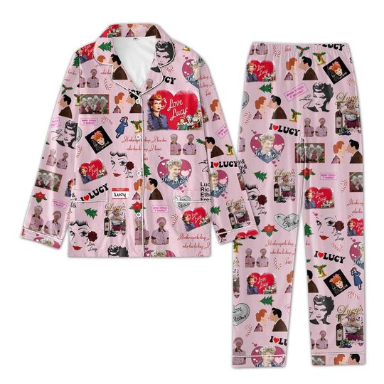 I Love Lucy Pajamas, I Love Lucy Women Pajamas, I Love Lucy Bridesmaid Pajamas, I Love Lucy Pajamas Set, I Love Lucy Midnight Shirt
