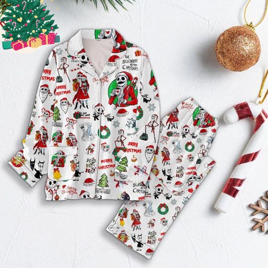The Nightmare Before Christmas Do Not Open Until Christmas Pajamas, Jack And Sally Santa Family Pajamas, Christmas Movie Set Women Gift