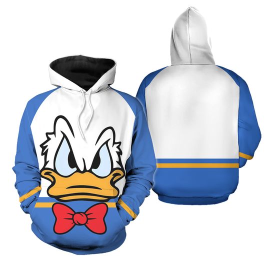 Donald 3D Hoodie, Donald Zip Hoodie, Disney Donald Hoodie, Donald Trendy Hoodie, Donald Duck Hoodie