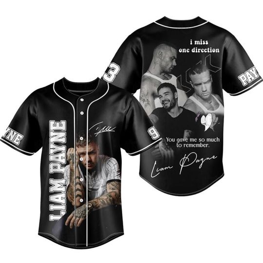 Liam Payne One Direction Signature Baseball Jersey, Rip Liam Payne Shirt, Music Band Tee, Heavy Metal Shirt, D1 2024 Tour Shirt