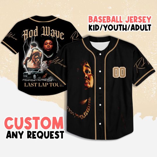 Personalized Rod Wave Baseball Jersey, Custom Rod Wave Baseball Jersey, Baseball Jersey Team Outfit, Gift For Fan