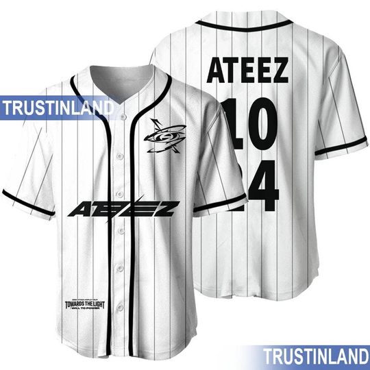 Ateez Custom Baseball Jersey, Custom Birthday Name Member Ateez Jersey Tour Gift For Fan Baseball Jersey