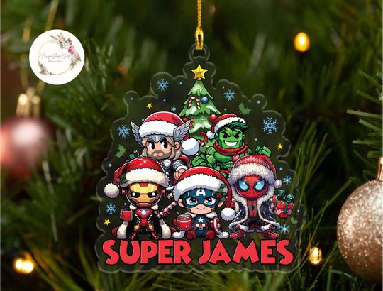 Personalized Superhero Christmas Ornament, Marvel Christmas Spiderman Ornament, Spidey and His Amazing Friends Christmas Ornament, Xmas gift