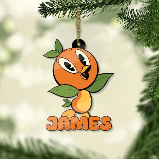 Funny Bird Orange Ornament, Orange Bird Christmas Ornament, Bird Orange Family Trip, Funny Orange Bird Birthday