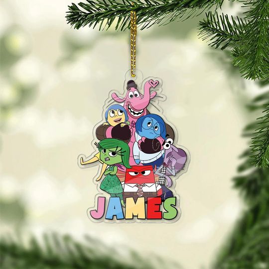 Personalized Disney Inside Out ornament ,Inside Out 2 Movie Emotions Room Decor,WDW Disneyland Family Inside Out Birthday,JoyAnxiety