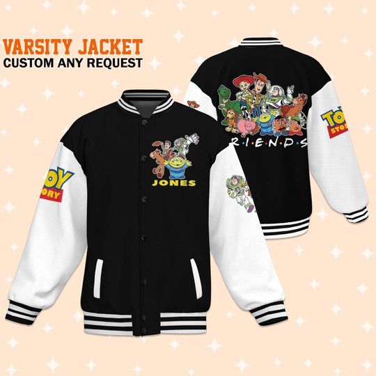 Personalize Disney Toy Story Friends, Adult Varsity Jacket, Personalized Disney Jacket, Baseball Team Outfit, Disney Uniform Varsity