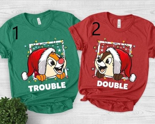 Chip and Dale Christmas Shirt, Disney Christmas Trip Shirt, Double Trouble Shirt, Disney Family Christmas Shirt, Christmas Shirts