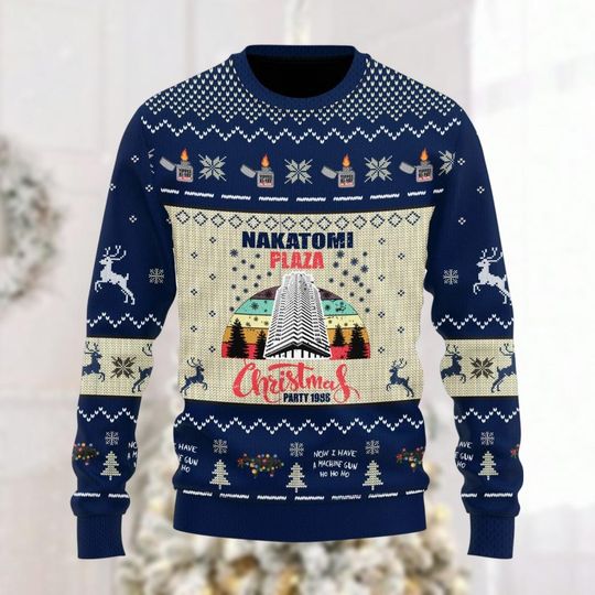 Christmas Nakatomi Plaza Ugly Sweater, Vintage Christmas Movie Sweatshirt, Christmas Party 1988 Sweater Men Woman, Gift For Fan