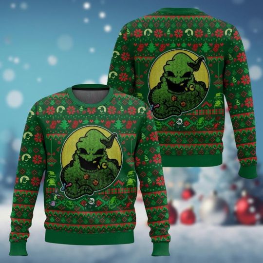 Oogie Boogie Ugly Christmas Ugly Sweater, Horror Characters Xmas Shirt, Nightmare Before Christmas Sweater, Disney Christmas Party Gift