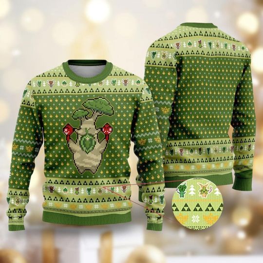 Christmas Zelda Korok Ugly Sweater, Flora Of Hyrule Shirt, Legend Of Zelda Christmas Sweater, Breath Of The Wild, Ugly Xmas Sweater
