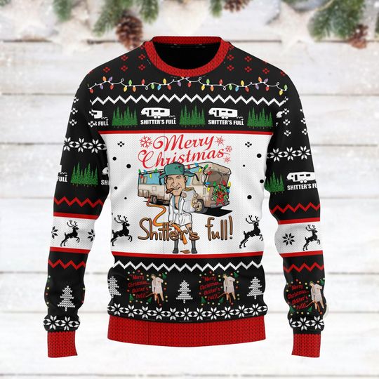 Christmas Shitters Full Ugly Sweater, National Lampoons Xmas Sweater, Christmas Vacation Xmas Sweater, Funny Christmas Gift