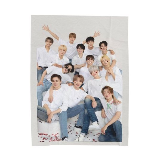 SVT Group Photo Blanket, Seventeen Kpop Merch,