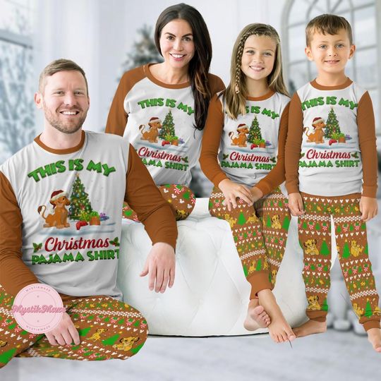 Christmas Disney Simba Pajamas Family,  Lion King Shirt, Disneyworld Animal Kingdom Teee, Magic Kingdom Holiday Pajamas, Gift For Fan