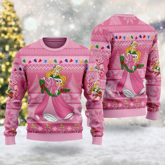 Aurora Princess Ugly Christmas Sweater, Sleeping Beauty Movie Xmas Sweatshirt, Aurora Princess Christmas Gift For Men Women Kid