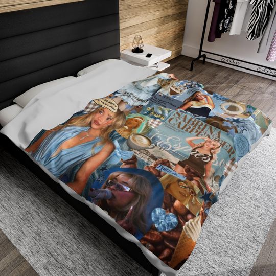 Retro Sabrina Carpenter Fleece Blanket | Short & Sweet Tour | Sabrina Tour Shirt | Concert Tour | Sabrina Merch | Sabrina Fan Gift