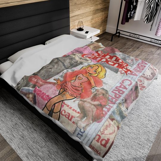 Retro Sabrina Carpenter Fleece Blanket | Short & Sweet Tour | Sabrina Tour Shirt | Concert Tour | Sabrina Merch | Sabrina Fan Gift