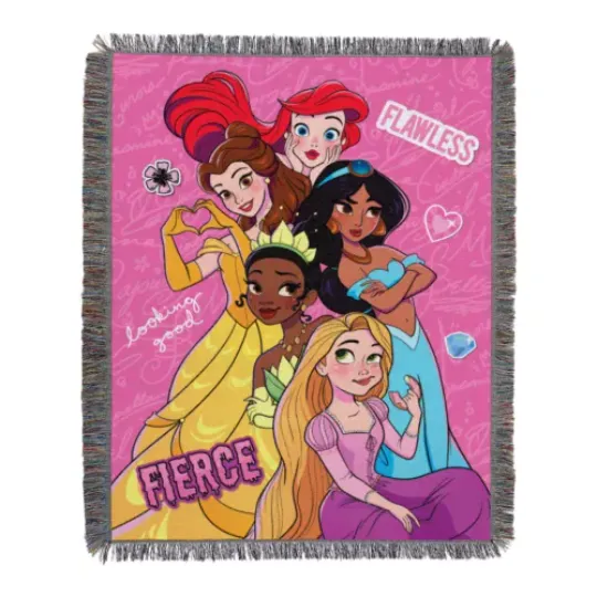 Northwest Disney Princess Royal Influencers Woven Tapestry Throw Blanket