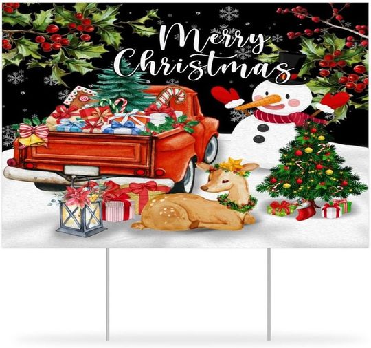 Merry Christmas Yard Signs Christmas Themed Lawn Signs