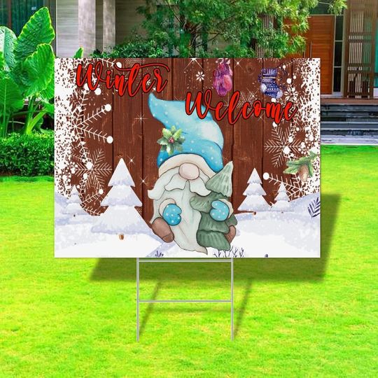 Yard Sign Winter Welcome Merry Christmas Yard Signs