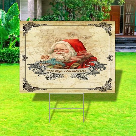 Merry Christmas Santa Claus Custom Yard Signs