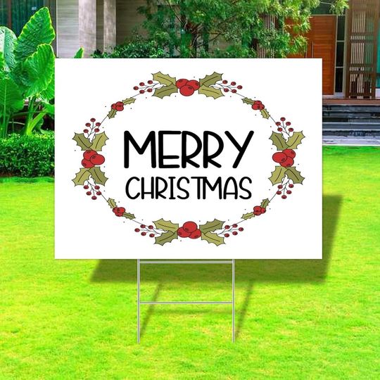 Seasonal Holiday Christmas Yard Sign
