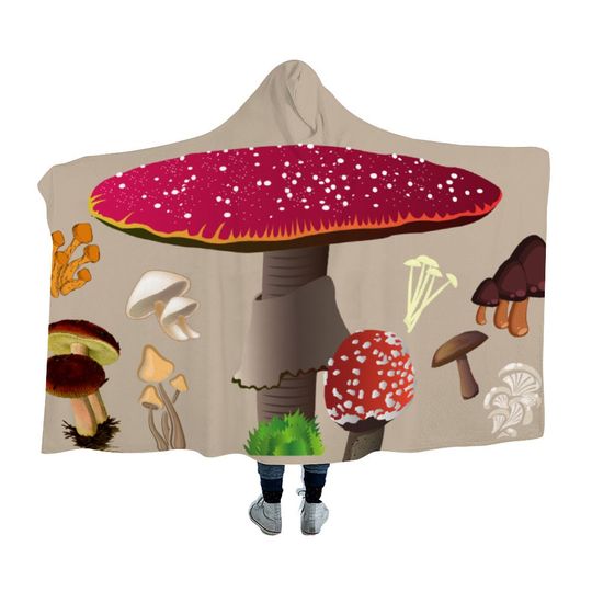 Mushroom Heaven Hoodie Blanket
