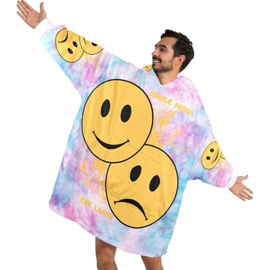 Blanket Hoodie personalized blankets hoodie that is a blanket Smile Now Cry Later