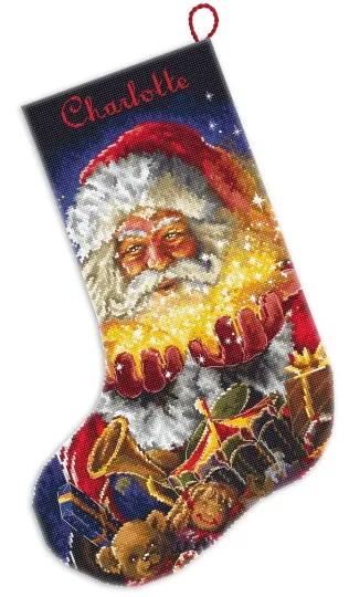 DIY Needlepoint Counted Cross Stitch "Christmas miracle Stocking" Embroidery Kit