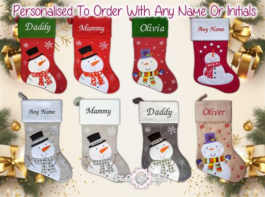 Personalised Christmas Stocking Luxury Embroidered Xmas Lockdown  Penguin