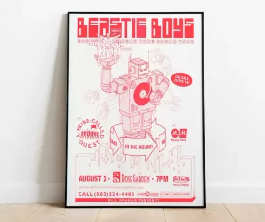 The Beastie-Boys Hip Hop 90's Rap Concert Poster