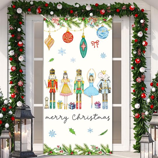 Merry Christmas Nutcracker Door Cover
