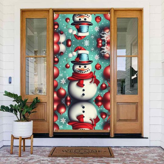 Merry Christmas Day Print Door Cover