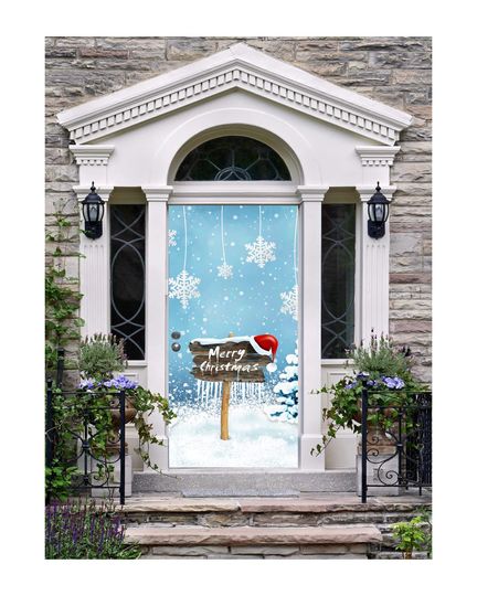 Merry Christmas Decorations, Snowflakes Winter Outdoor Decor, Christmas Door Cover, Christmas Gifts, Farmhouse Christmas Decorations