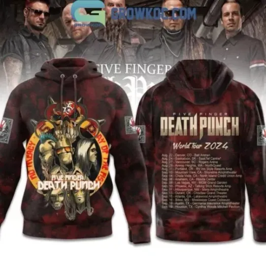 Five Finger Death Punch World Tour 2024 Schedule Hoodie
