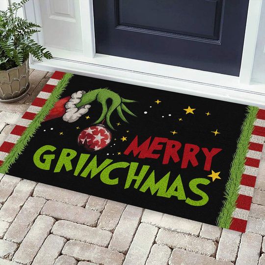 Merry Grin Door Mat, The funny character Doormat, funny character Christmas Mat, Christmas Welcome Mat, funny character Christmas Decor, Xmas Gift for Family