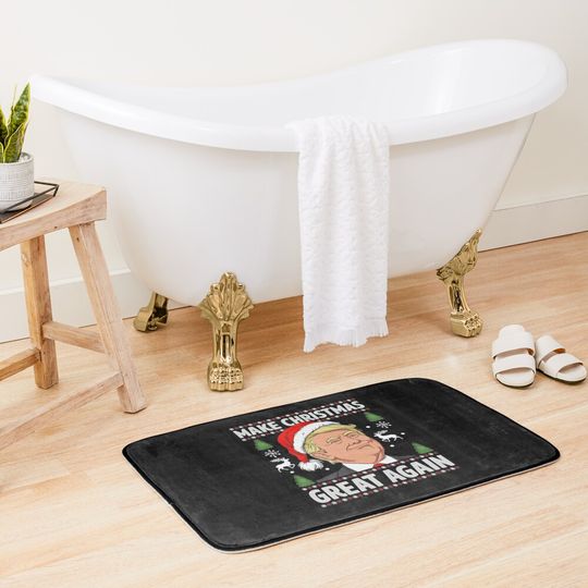Funny Make Christmas Great Again  Trump Christmas Bath Mat