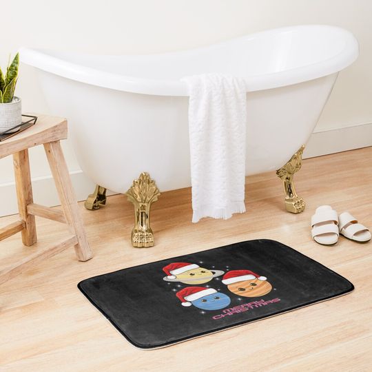  Christmas Planets Space Themed Holidays Bath Mat