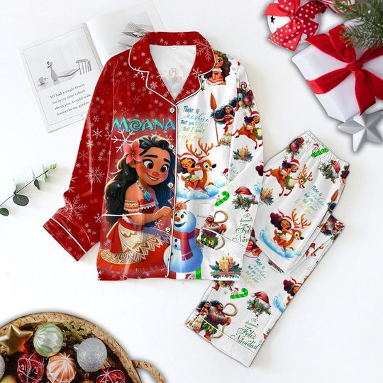 Moana Disney Christmas Pajamas, Moana Princess Pajamas, Moana Movie 2 Pajamas Set, Disney Princess Christmas Pajamas, Disneyland Gift